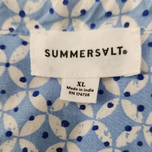 Summersalt Easy Breezy Eco Voile Tunic Dress Cover-Up in Summer Mosaic, Size XL - Picture 6 of 9